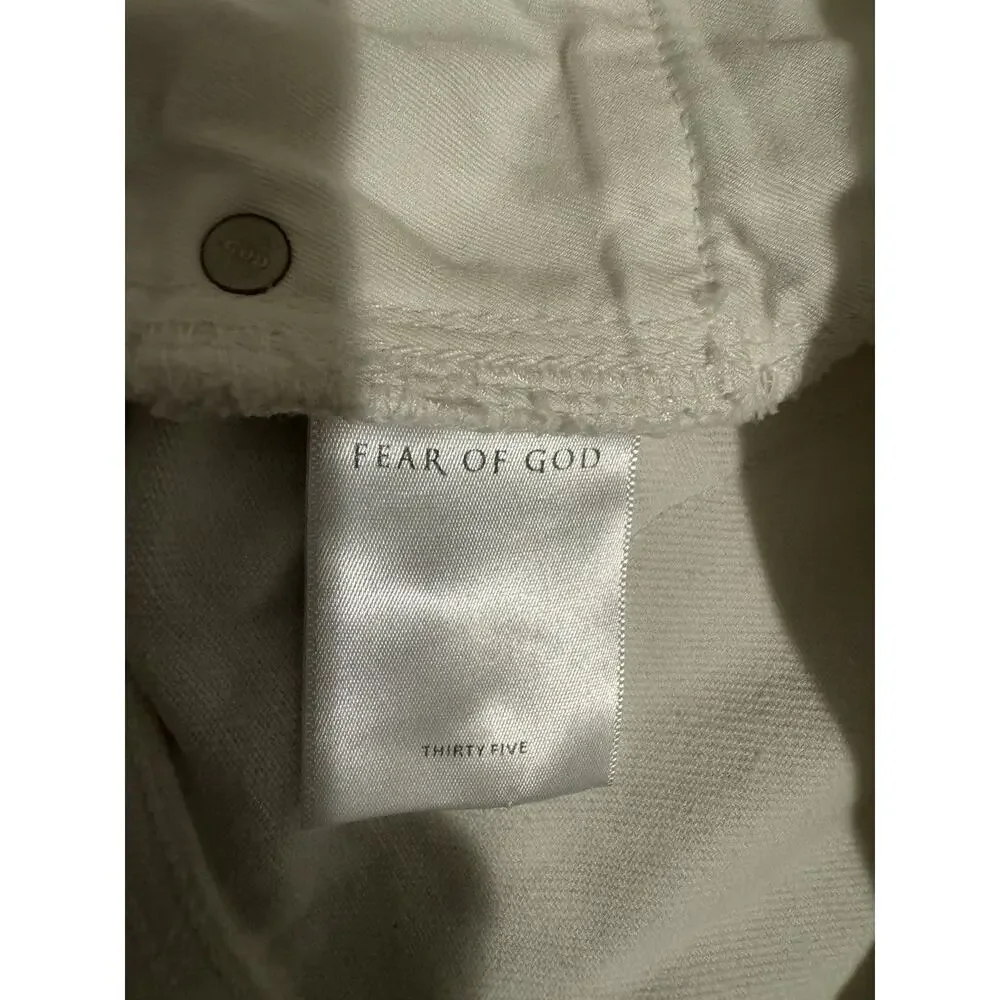 EUC Fear of God Fourth Collection White Skinny Jeans